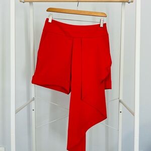 New York & Company Red Asymmetrical Shorts